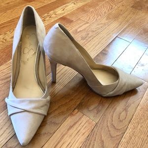 Jessica Simpson Nude Suede Pumps